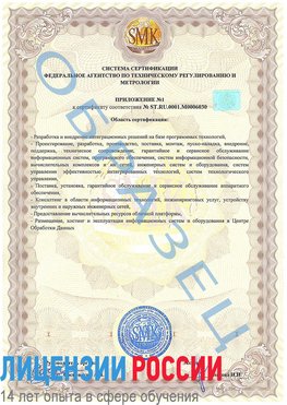 Образец сертификата соответствия (приложение) Лобня Сертификат ISO 27001